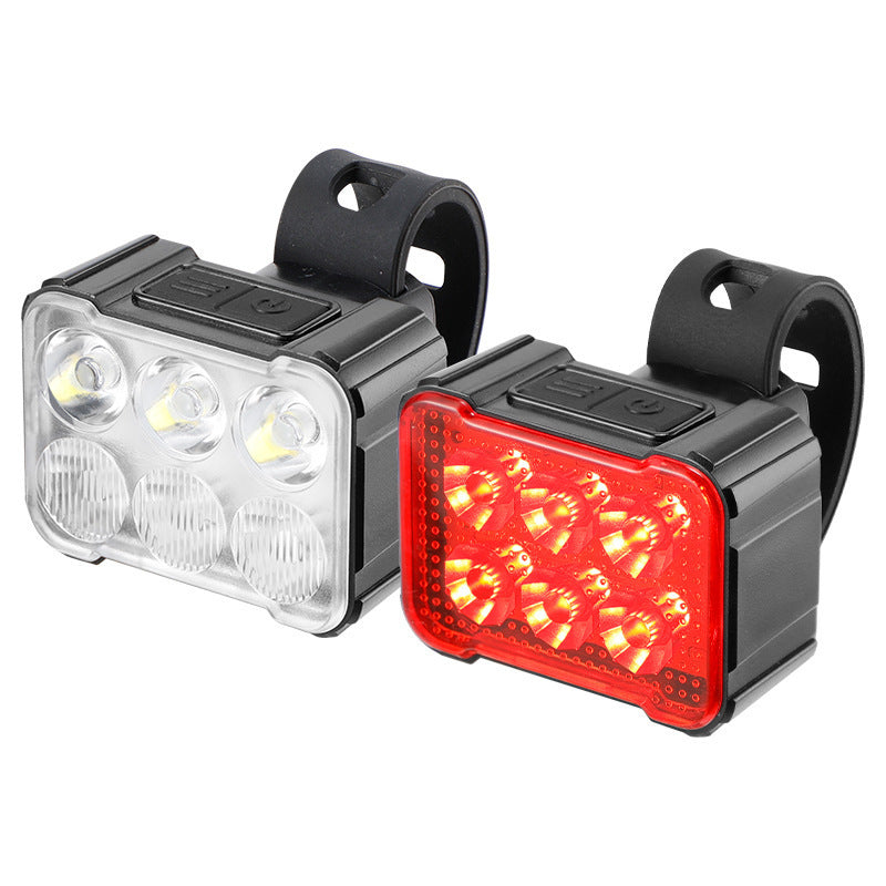 Bicycle light set with front and rear light