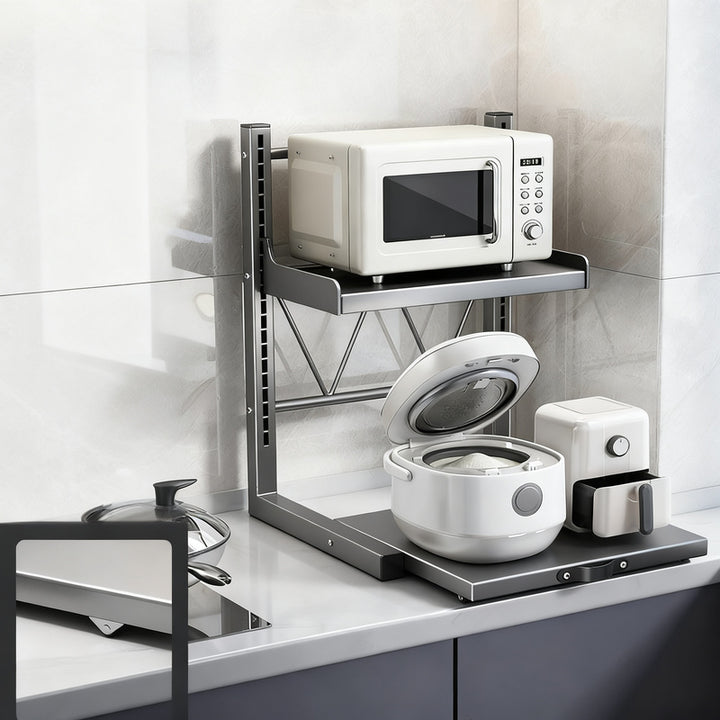 Kitchen shelf on wheels, 2 levels, height adjustable