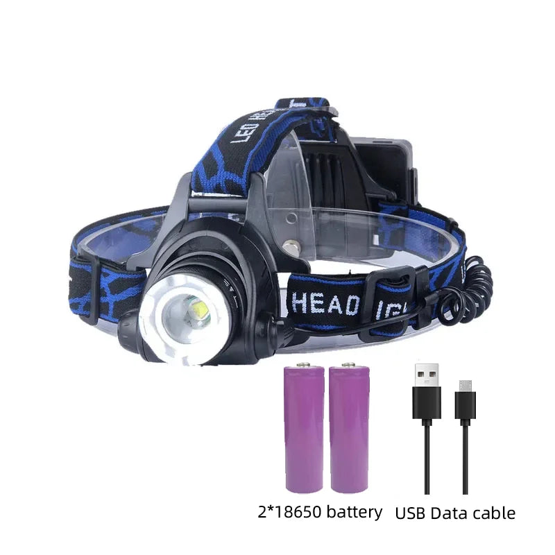 Rechargeable Zoom LED Headlamp – Waterproof