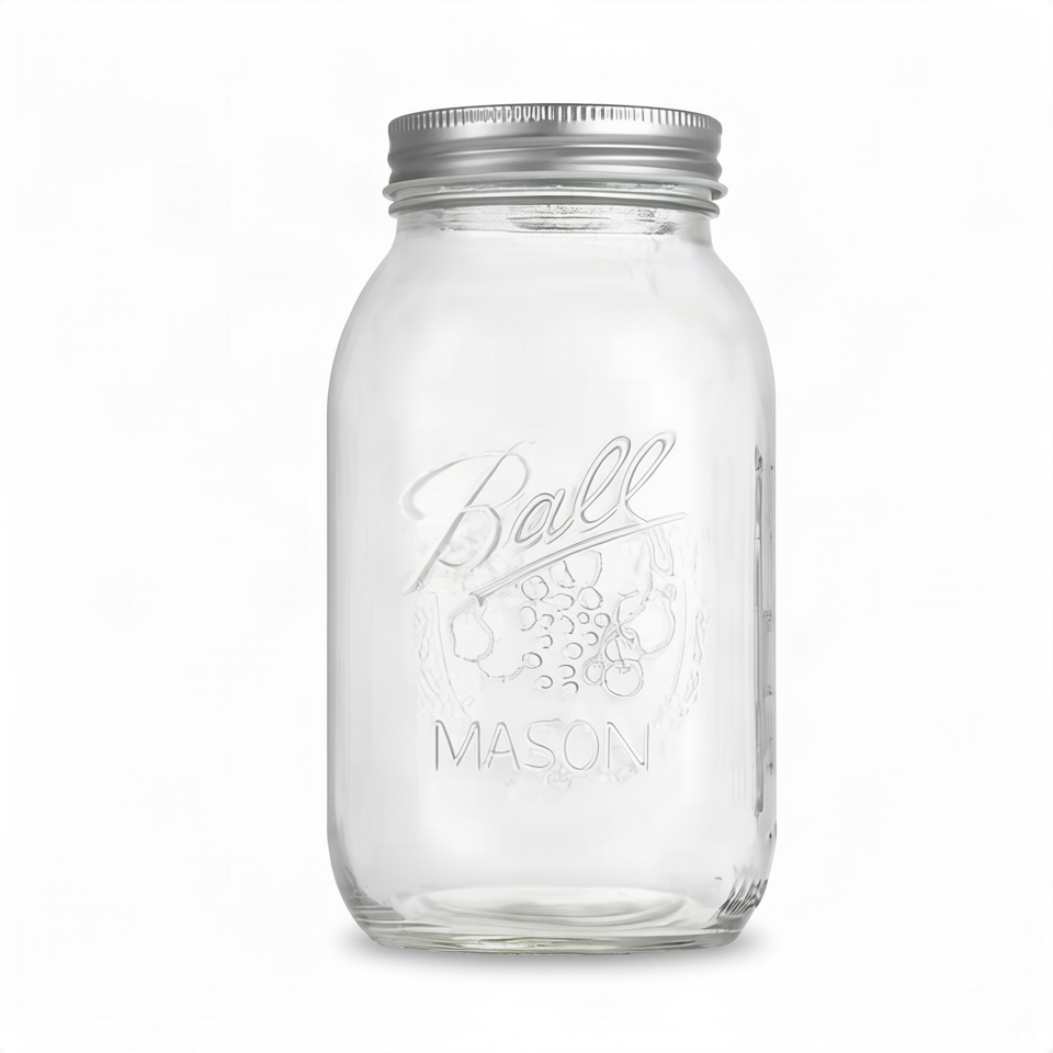 Glass storage jars, various sizes