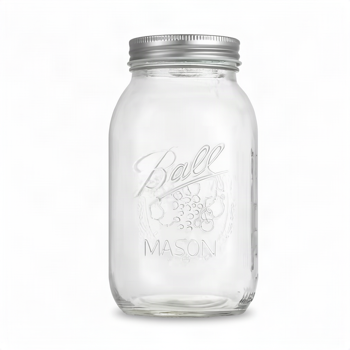 Glass storage jars, various sizes