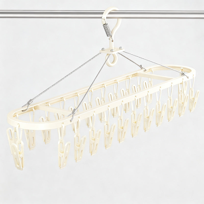 Aluminum drying rack with multiple clips