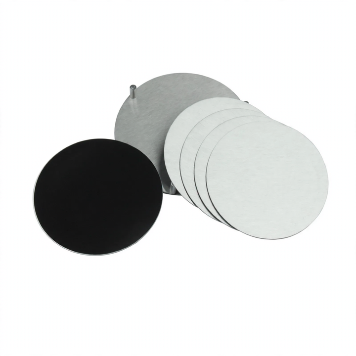 Round coasters made of stainless steel, set of 6
