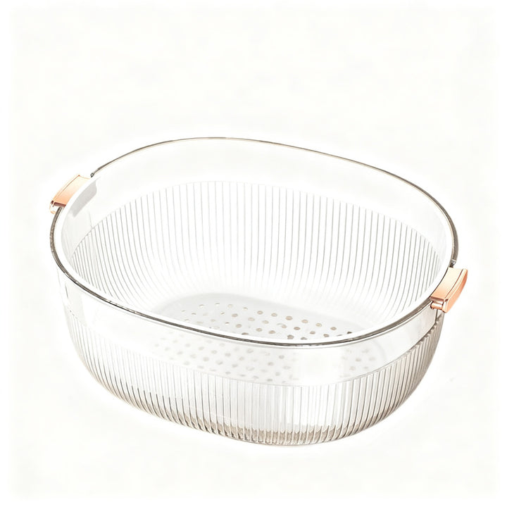 Kitchen sieve and fruit catching bowl, double-layered