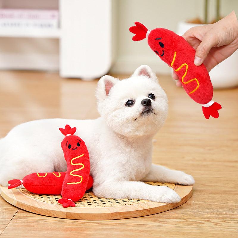 Plush toy with squeaker for dogs and cats