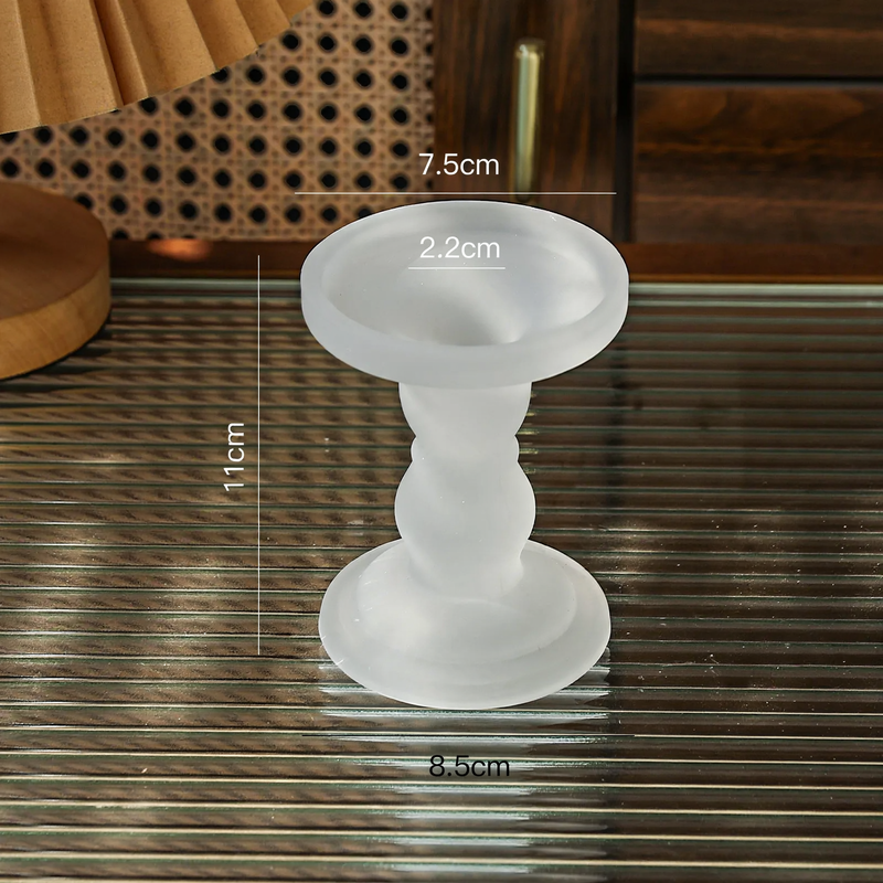 Glass candle holder, column shape, various colors