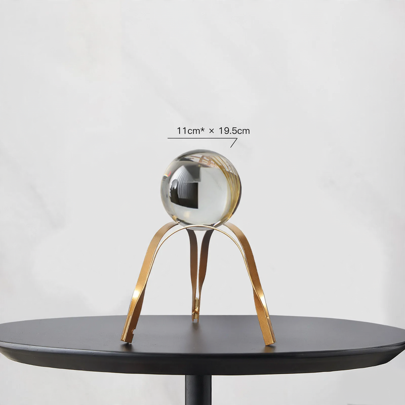 Crystal ball decorative figure modern design metal