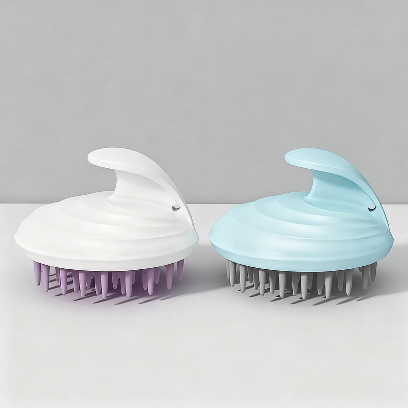 Silicone scalp brush for massaging and cleaning