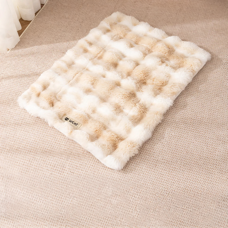 Rabbit fur pet blanket with tie-dye pattern