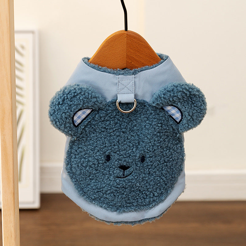 Dog coat with bear motif, polyester