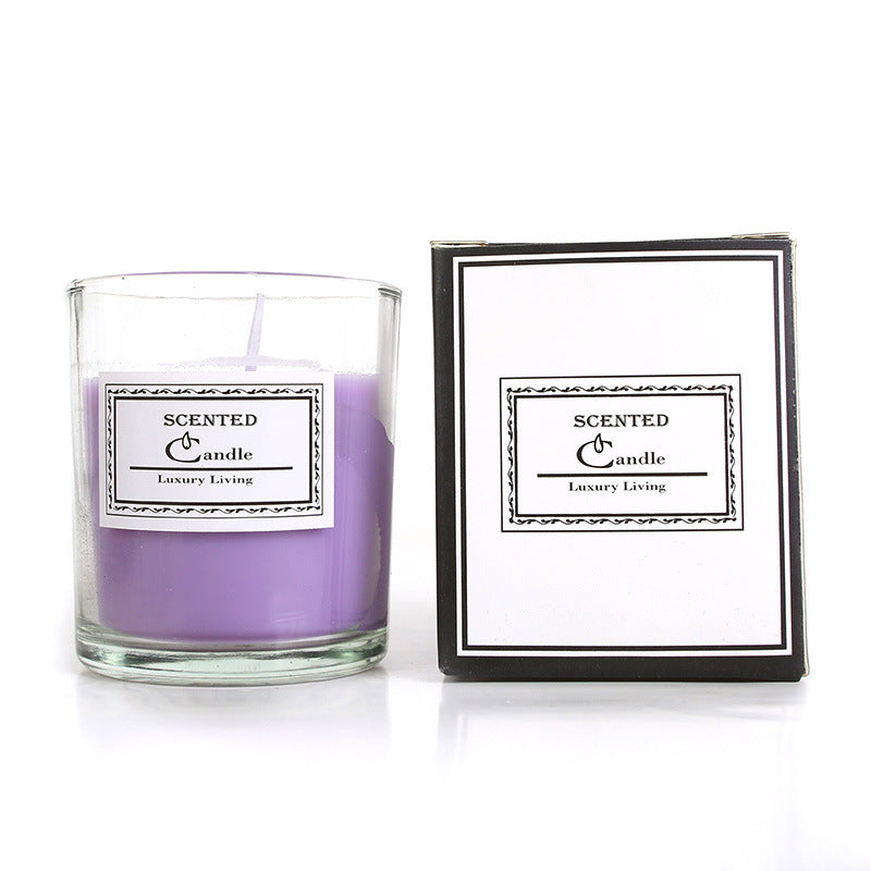 Scented candle from soy wax, cylinder