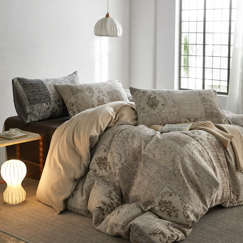 Bedding set cotton, vintage style, 4-piece