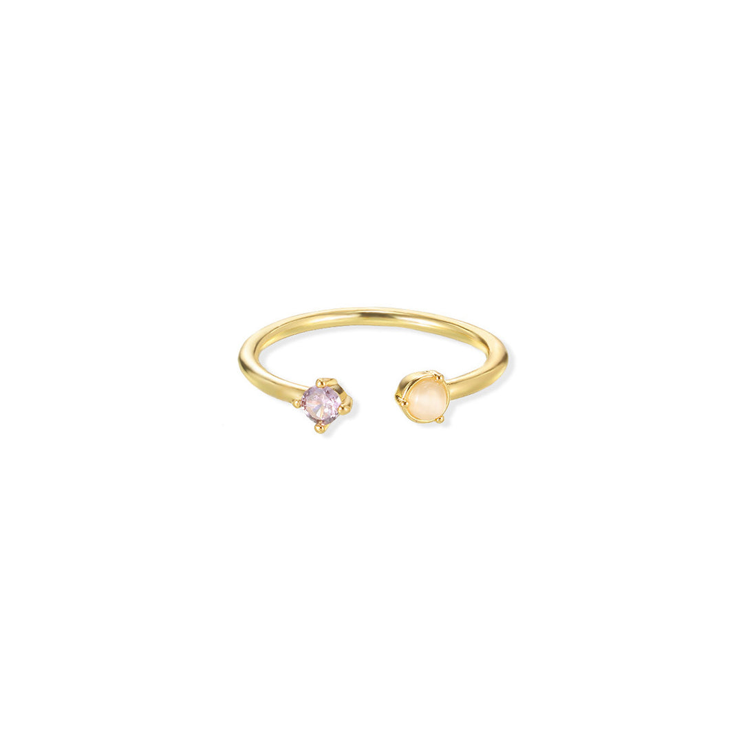 Birthstone ring, adjustable