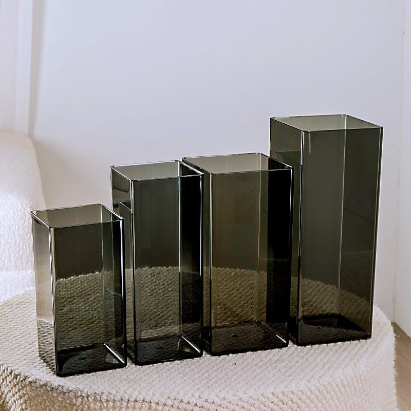 Glass cylinder flower vase, 18.5–28.5 cm, modern