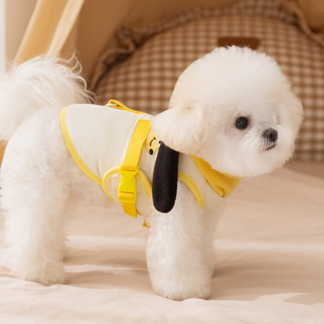 Pet winter jacket with hood and embroidery