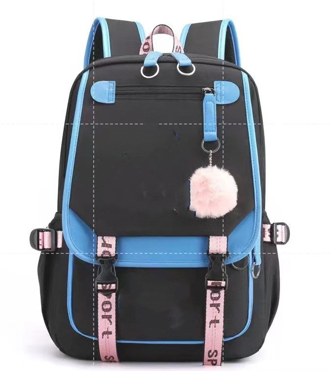 Denim backpack, large capacity