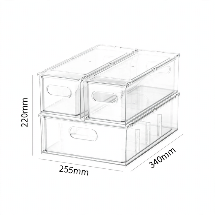 Refrigerator storage box, drawer system