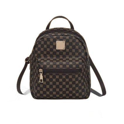 Mini backpack made of PU material with print pattern