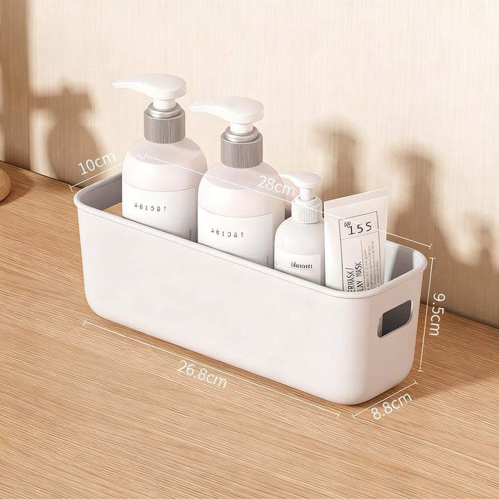 Plastic storage box for desk and cabinet