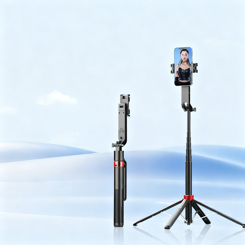 Selfie tripod with gimbal and face tracking