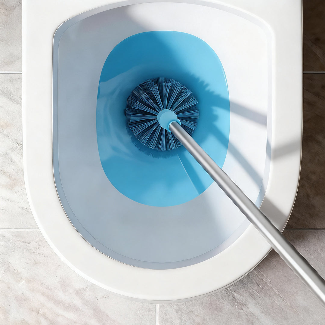 Toilet brush with wall holder