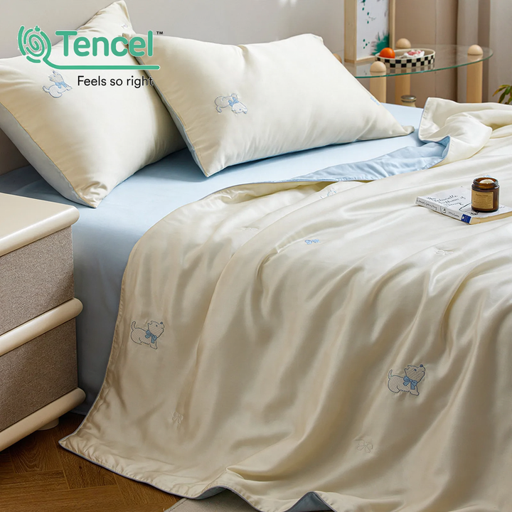 Children's summer bedding set made of lyocell with embroidery