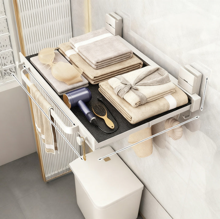 Foldable drying rack with suction cup made of aluminum