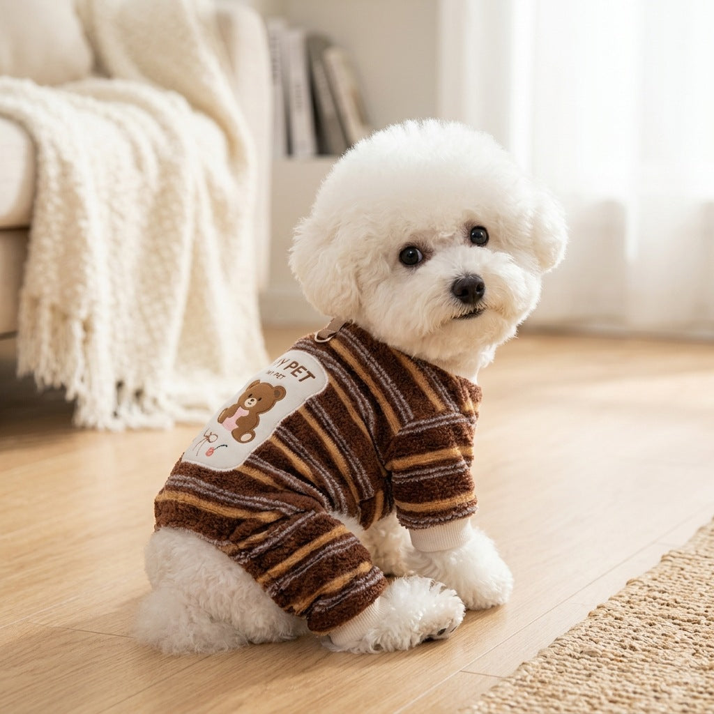Dog clothing, four-legged, polyester, cartoon design