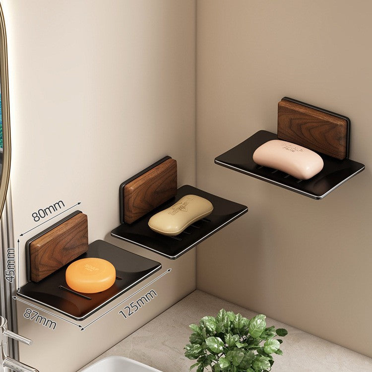Wall-mounted soap dish made of aluminum, drill-free