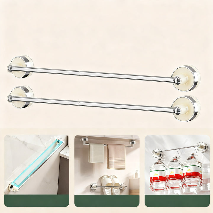 Telescopic suction cup towel bar for bathroom
