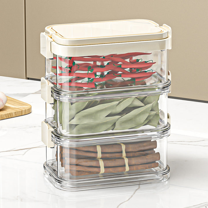 Spice container with lid, stackable, 301–500 ml