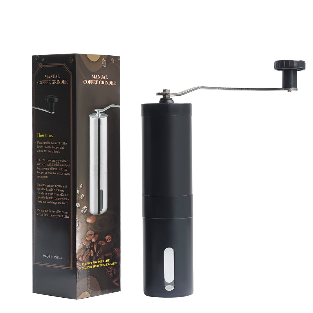 Hand coffee grinder with CNC grinding mechanism and brush