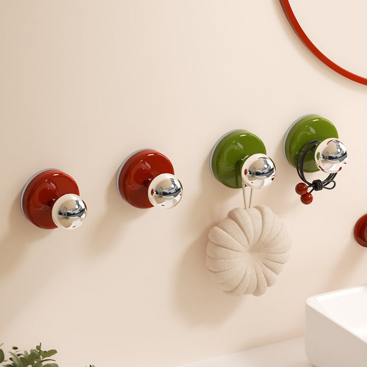 Suction cup hooks, reusable, various colors