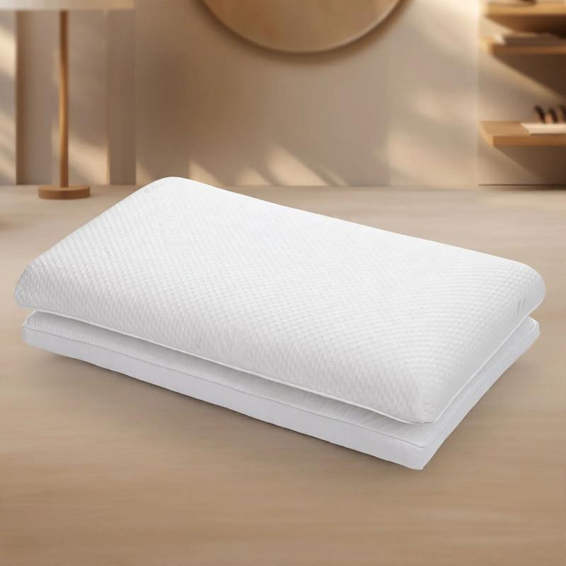 Ergonomic neck support pillow made of cotton and memory foam