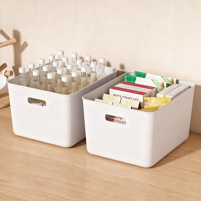 Plastic storage box for desk and cabinet
