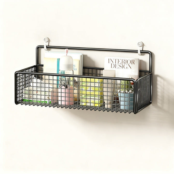 Metal hanging basket without drilling, mesh design