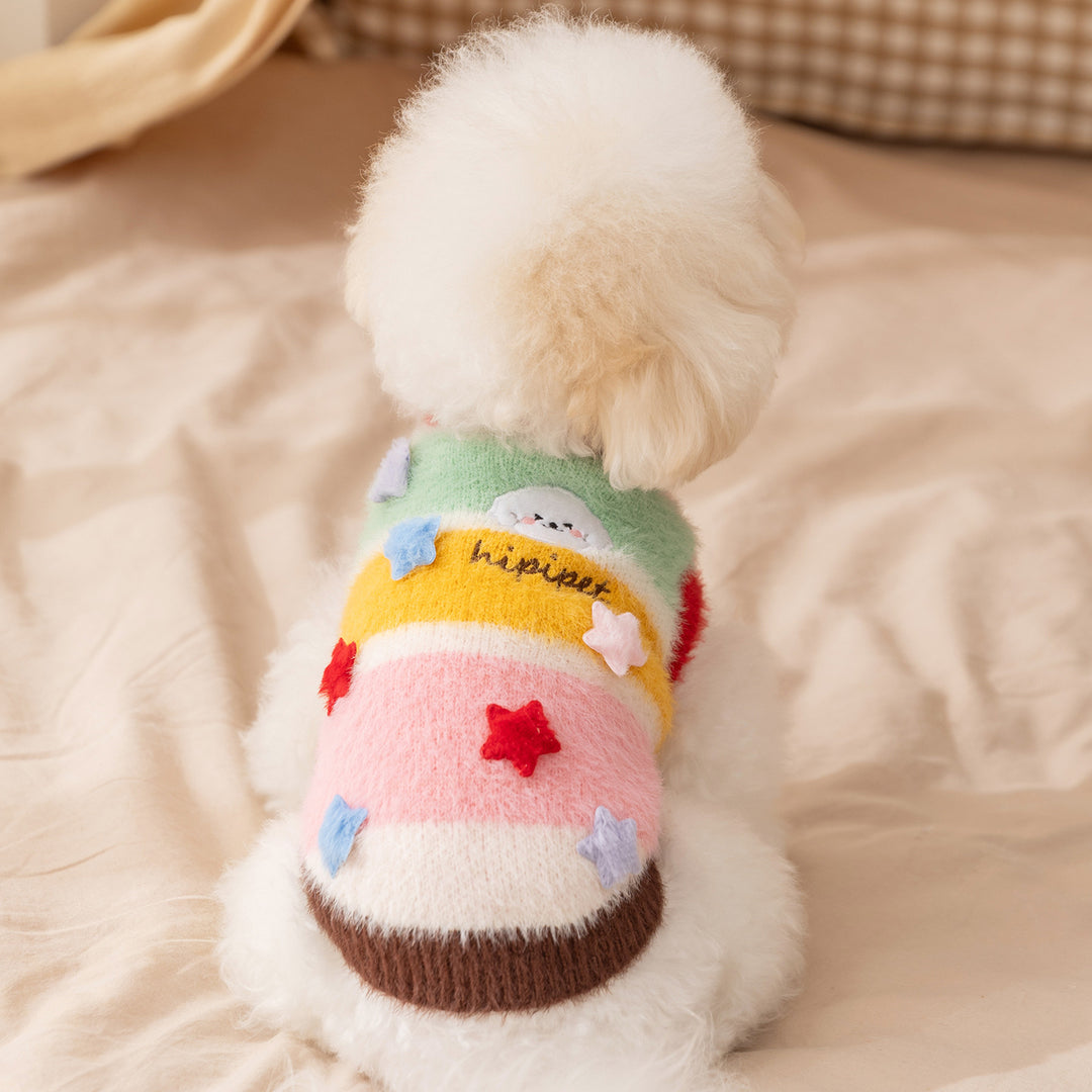 Dog Sweater Fleece, Cartoon Stars, Autumn-Winter