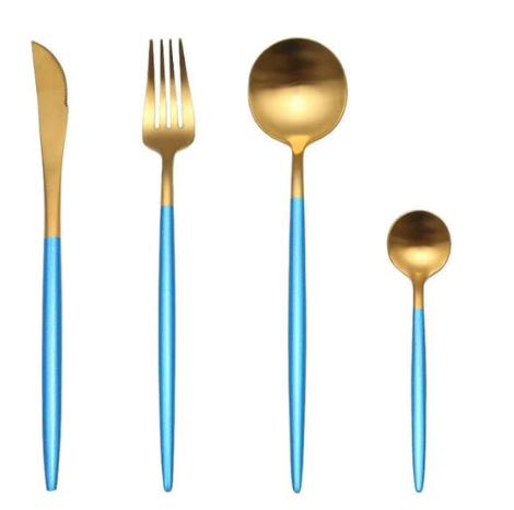 Luxury 24-Piece Gold-Silver Cutlery Set for Stylish Table Setting Noxord