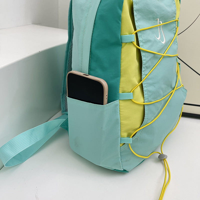 Nylon-Backpack, 20–35 L, with letter pattern