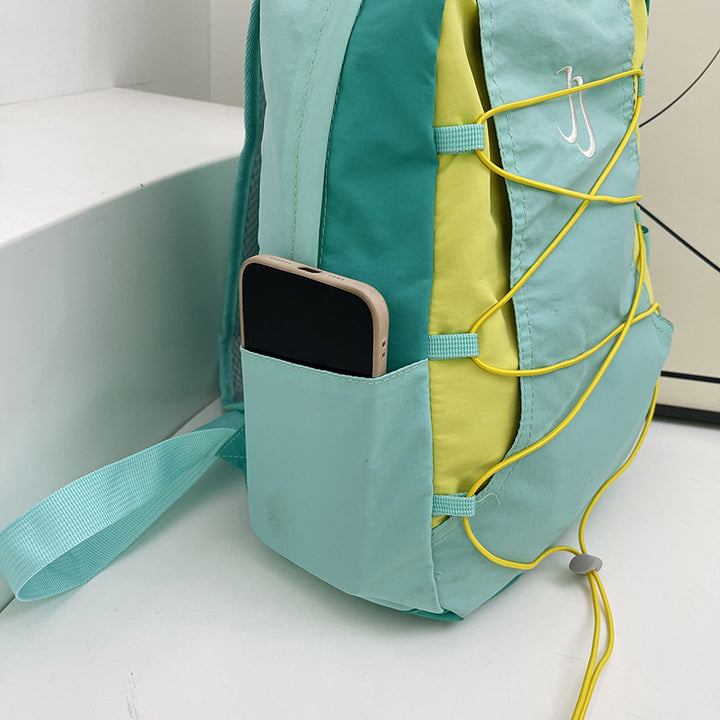 Nylon-Backpack, 20–35 L, with letter pattern