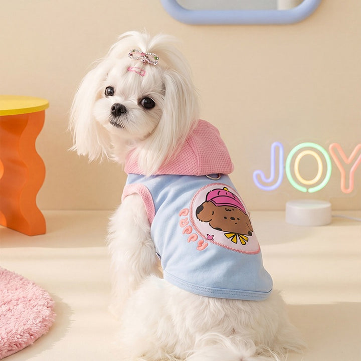 Sleeveless hooded vest for small dogs