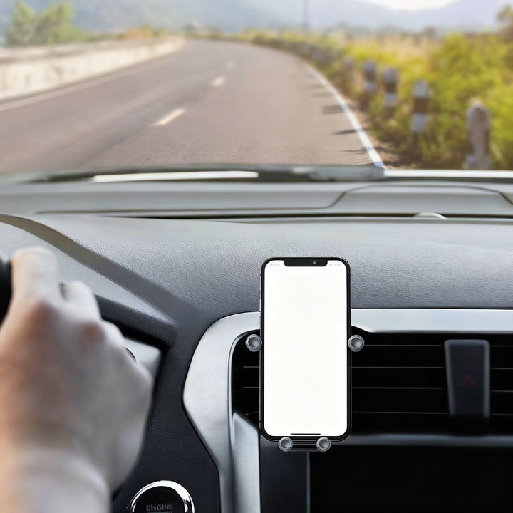 Car phone holder for the ventilation