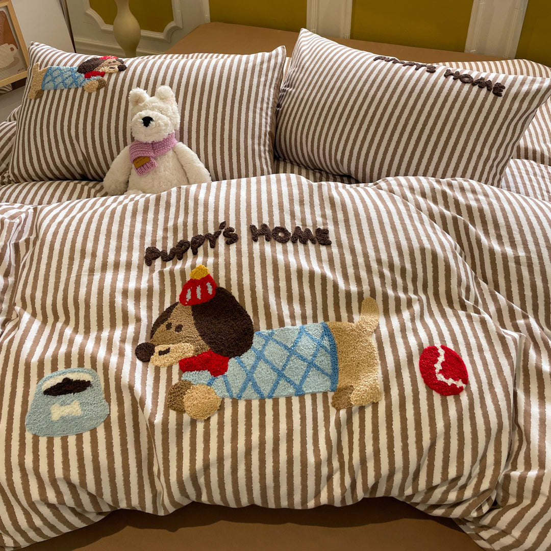 Cartoon bedding set made of cotton, 3-4 pieces
