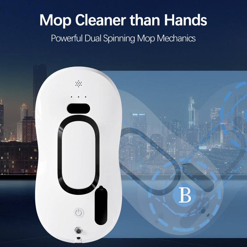 Automatic window cleaning robot with spray system