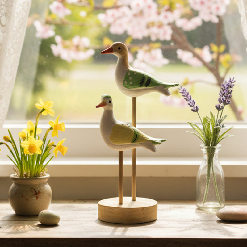 Wood Bird Decorative Figure, Table Decoration in the Neoclassical Style