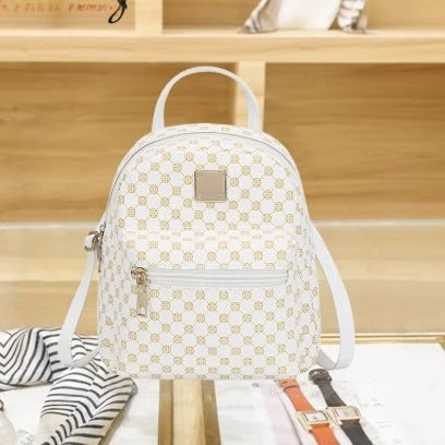 Mini backpack made of PU material with print pattern