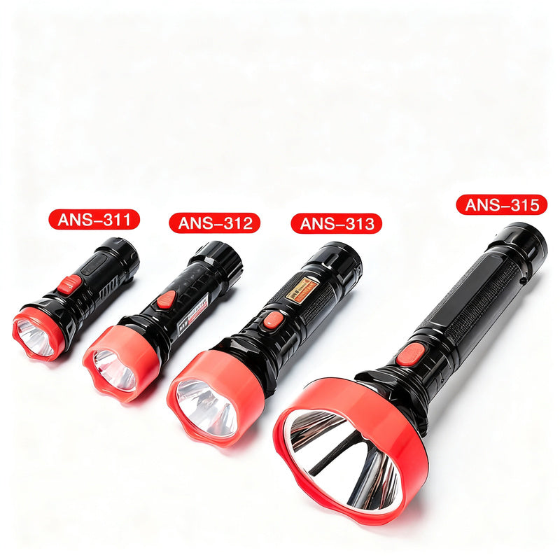LED flashlight, rechargeable, 13–29 cm