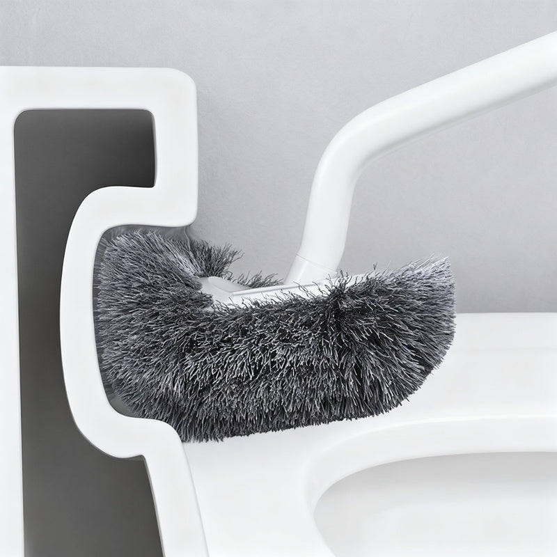 Toilet brush with long handle, wall mountable