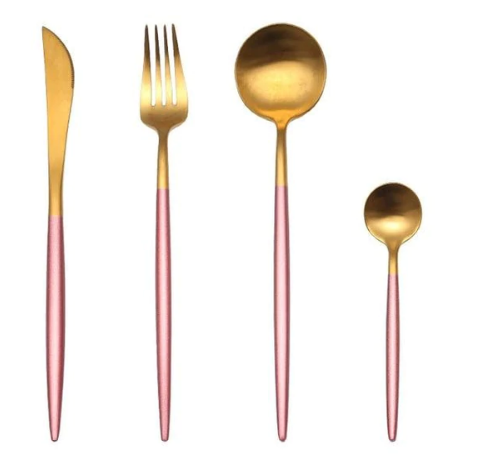 Luxury 24-Piece Gold-Silver Cutlery Set for Stylish Table Setting Noxord