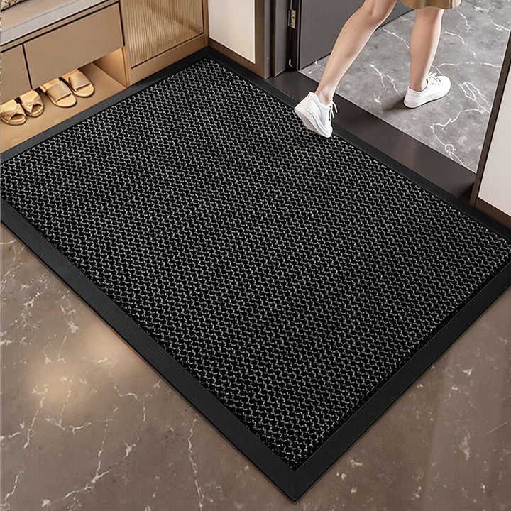 Entrance mat made of polyester fiber, machine-woven